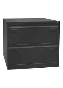 Hängeregistraturschrank LIGHT, 2-bahnig, 2 Schübe, DIN A4, schwarz Bisley