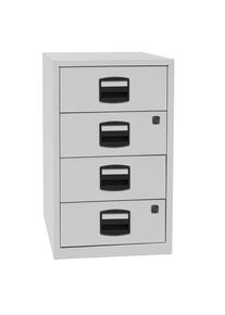 Beistellschrank PFA, 4 Universalschubladen, lichtgrau Bisley