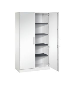 C+P Armario de puertas batientes ASISTO, altura 1980 mm, anchura 1000 mm, 4 baldas, blanco tráfico / blanco tráfico