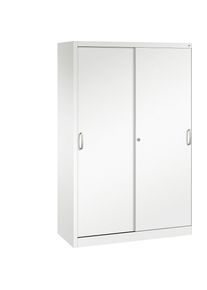 C+P ACURADO schuifdeurkast, 4 legborden, h x b x d = 1950 x 1200 x 500 mm, verkeerswit