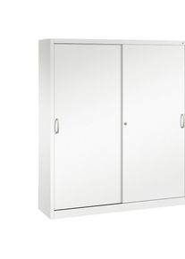 C+P Armario de puertas correderas ACURADO, 8 baldas, H x A x P 1950 x 1600 x 400 mm, blanco tráfico