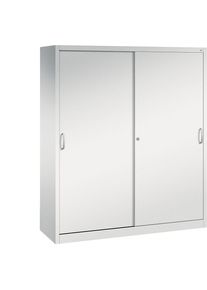 C+P Armario de puertas correderas ACURADO, 8 baldas, H x A x P 1950 x 1600 x 500 mm, gris luminoso