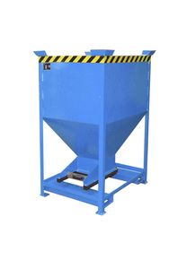 eurokraft pro Silocontainer, trechtervormig, stationair met vorkkokers, inhoud 0,6 m³, lichtblauw