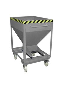 eurokraft pro Silocontainer, trechtervormig, verrijdbaar met vorkkokers, inhoud 0,375 m³, muisgrijs