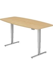 Konferenztisch, BxT 2200 x 1030 mm, elektrisch h&ouml;henverstellbar 620 - 1270 mm, Ahorn-Dekor