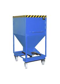 eurokraft pro Silocontainer, trechtervormig, verrijdbaar met vorkkokers, inhoud 0,6 m³, lichtblauw