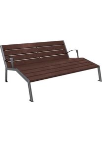 PROCITY Ligstoel SILAOS van gerecycleerde kunststof, verzinkt en gecoat, antracietgrijs, standaardarmleuningen