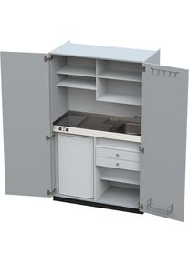 Cucina a scomparsa con ante a battente - kaiserkraft