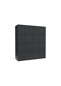 Viervoudige locker Fydor, 4 compartimenten, grijs, b = 1200 mm, 4 compartimenten, platte bovenkant, cilinderslot