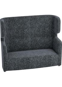 Bisley Akoestische sofa VIVO, tweezitter met hoge rugleuning, antraciet