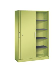C+P Schuifdeurkast ASISTO, hoogte 1980 mm, breedte 1200 mm, felgroen/felgroen