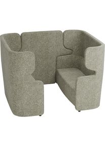 Bisley Akoestische sofa VIVO, 2 tweezitters met hoge rugleuning, middenpaneel, lichtgrijs