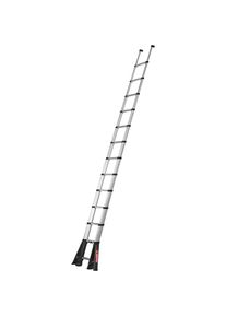 Teleskop-Anlegeleiter PRIME LINE, mit klappbaren Stabilisatoren, 80 mm Stufentiefe, 13 Stufen Telesteps