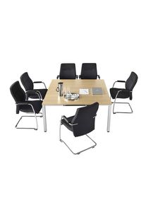 Konferenztisch, quadratisch, HxBxT 720 x 1400 x 1400 mm, Ahorn-Dekor