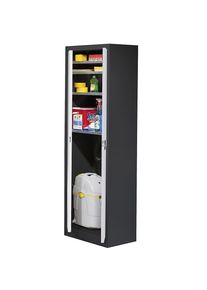 Mauser Magazijnkast, h x b = 1950 x 600 mm, diepte 420 mm, kastframe grafietzwart, deuren lichtgrijs