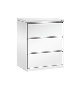 Karteikartenschrank ACURADO, 2-bahnig, 3 Schübe, verkehrsweiß C+P