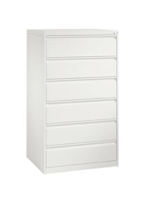 Karteikartenschrank ACURADO, 3-bahnig, 6 Schübe, verkehrsweiß C+P