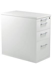 Mauser Buck con cajones y zócalo, altura 720 mm, 2 cajones para material, 1 archivador colgante, gris luminoso / gris luminoso / gris luminoso