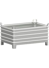 Schwerlast-Stapelbeh&auml;lter, BxL 800 x 1200 mm, mit Ecktaschen, feuerverzinkt, ab 10 Stk Heson