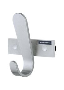 Garderobenleiste, 1 Mantelhaken, HxBxT 130 x 120 x 60 mm, VE 2 St&uuml;ck, Hakenfarbe Silber eurokraft pro