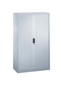 C+P Roldeurkast met horizontale roldeuren, h x b x d = 1660 x 1000 x 420 mm, 3 legborden, 4 ordnerhoogtes, lichtgrijs