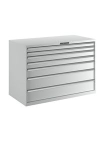Schubladenschrank, 7 Schubladen, BxTxH 1431 x 725 x 1000 mm, lichtgrau LISTA