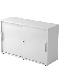 Schuifdeurkast, elk 1 legbord, 1 tussenwand, h x b x d = 748 x 1200 x 400 mm, wit