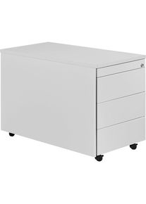 Mauser Buck rodante, H x P 579 x 800 mm, placa de plástico, 3 cajones, gris luminoso / gris luminoso / gris luminoso