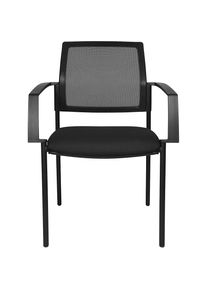 Topstar Mesh stapelstoel, 4 stoelpoten, VE = 2 stuks, zitting zwart, frame zwart