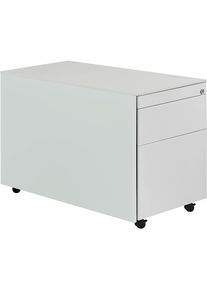 Mauser Ladeblok op wielen, h x d = 570 x 800 mm, 1 materiaallade, 1 hangmappenlade, lichtgrijs / lichtgrijs / lichtgrijs