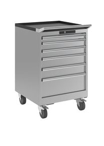 LISTA Ladekast, breedte 564 mm, verrijdbaar, met 6 laden, h x d = 890 x 572 mm, lichtgrijs