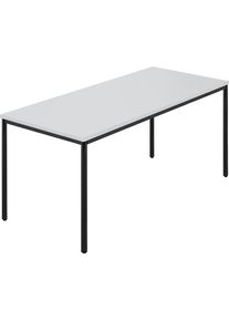 Rechthoekige tafel, ronde buis met coating, b x d = 1600 x 800 mm, grijs / antracietkleurig