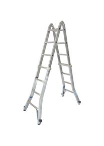 Gelenk-Teleskopleiter, verwendbar als Steh- oder Anlegeleiter, 4 x 4 Sprossen Krause