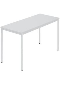 Rechthoekige tafel, ronde buis met coating, b x d = 1200 x 600 mm, grijs / grijs