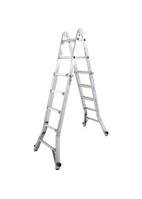 Gelenk-Teleskopleiter, verwendbar als Steh- oder Anlegeleiter, 4 x 5 Sprossen Krause