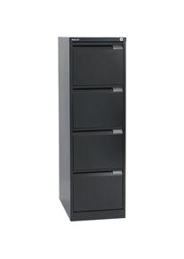 Bisley Hangmappenkast, 1-baans, 4 laden, A4, diepzwart