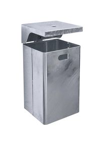 Afvalbak voor buiten, thermisch verzinkt, inhoud 40 l, b x h x d = 310 x 600 x 360 mm, asbak ge&iuml;ntegreerd