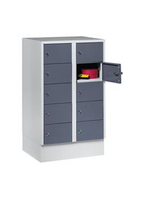 Wolf Privékast, 2 compartimenten, lichtgrijs / blauwgrijs, 10 vakken