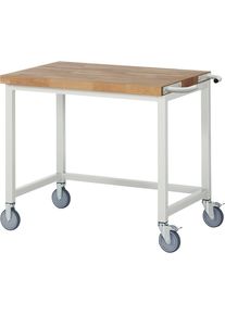 Fahrbare Werkbank Serie 8000, Gestellbauweise, offenes Rahmengestell, BxT 1000 x 700 mm eurokraft pro