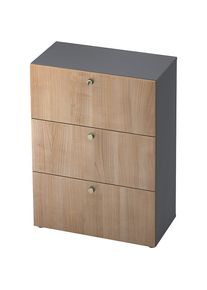 eurokraft pro Hangmappenkast, h x b x d = 1100 x 800 x 420 mm, grafiet / notenhout