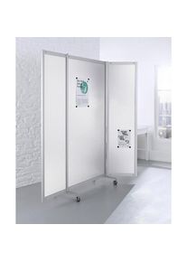 Mobiel kamerscherm, vlamvertragend, aluminium frame, magnetisch bordoppervlak, h x b x d = 1900 x 2000 x 450 mm, wit