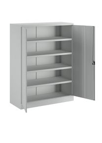 Pavoy Zwaarlastkast, extra breed, hoogte x breedte x diepte = 1950 x 1470 x 630 mm, 4 legborden, grijs