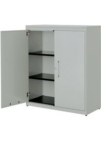 Mauser Vleugeldeurkast, h x b = 1180 x 1000 mm, kunststof blad, 2 legborden, lichtgrijs / lichtgrijs / lichtgrijs