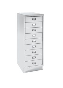 Bisley MultiDrawer 39 serie, met sokkel, A3, 9 laden, lichtgrijs