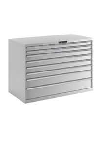 LISTA Cajonera, chapa de acero, H x A 1000 x 1431 mm, 8 cajones, carga máx. 75 kg, gris luminoso