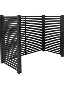 Paneles para camuflar los contenedores de basura Tokyo, madera, L x A x H 1970 x 1000 x 1480 mm, negro