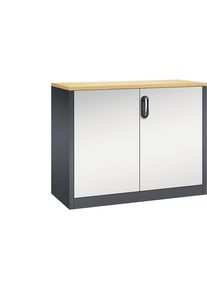 C+P ACURADO bijzetkast voor dossiers, 2 ordnerhoogtes, h x b x t = 1000 x 1200 x 500 mm, zwartgrijs/lichtgrijs
