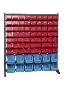Stelling voor kleine onderdelen, breedte 1020 mm, met magazijnbakken, h x d = 1110 x 235 mm