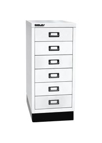 Bisley MultiDrawer 29 serie, met sokkel, A4, 6 laden, verkeerswit