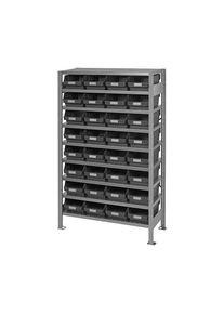 STEMO Inhaakstelling, met ESD-magazijnbakken, h x b x d = 1790 x 1000 x 400 mm, 32 magazijnbakken